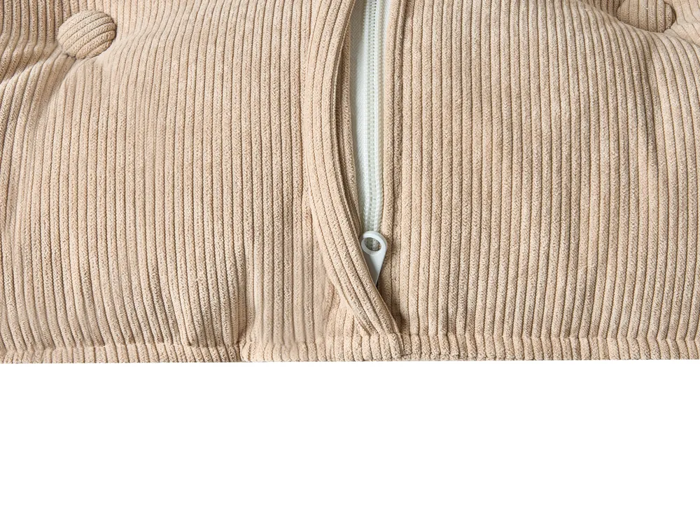 Corner Sofa 3 Seater DOLVA Corduroy Beige Right Hand_984480