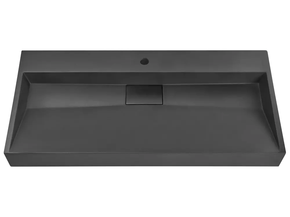 Umywalka podwieszana QUENKO 100 x 46 cm Tworzywo mineralne Czarny_981339