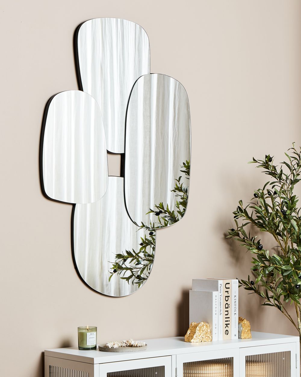 Espejo de pared VOUZON 80 cm 120 cm Plateado