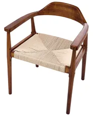 Set van 2 eetkamerstoelen OAKDALE Hout Donkerbruin/beige_985733
