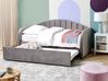 Sametová rozkládací postel 90 x 200 cm šedá EYBURIE_844404
