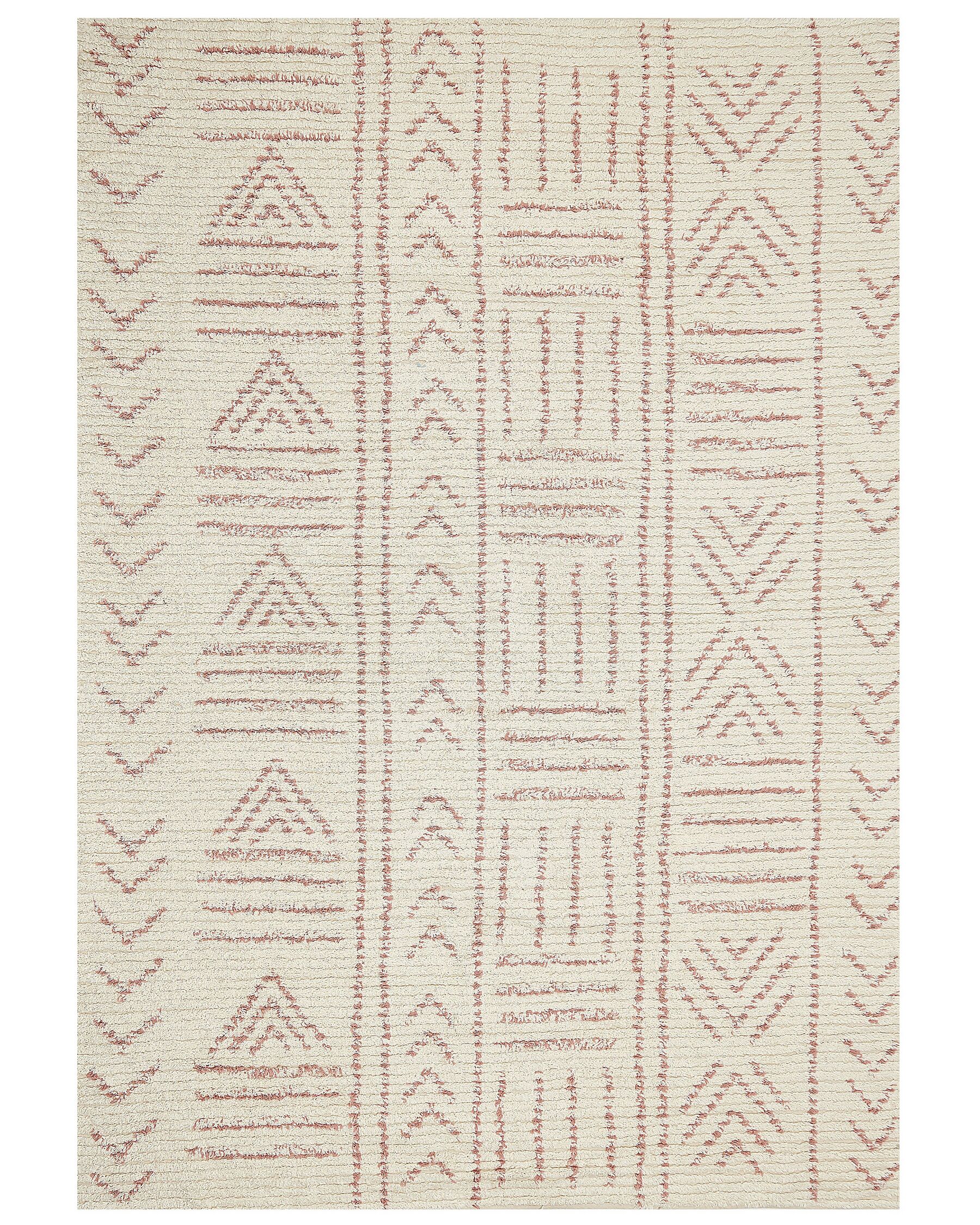 Tapis en coton 160 x 230 cm beige et rose EDIRNE_839283