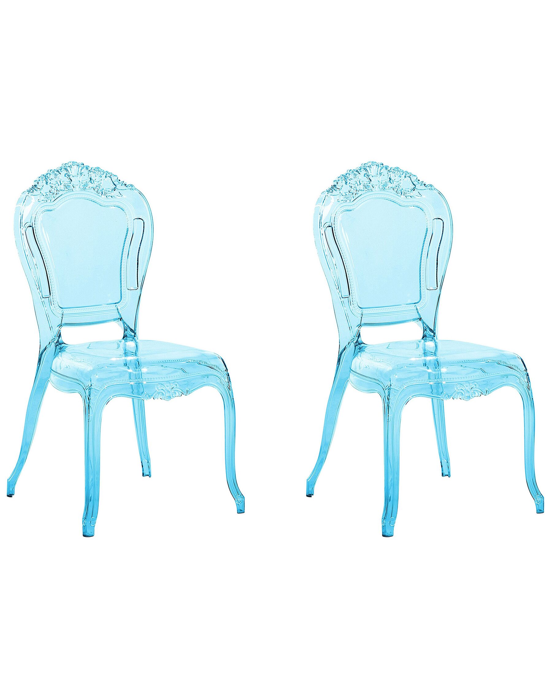 Lot de 2 chaises de salle à manger bleues transparentes VERMONT_691838