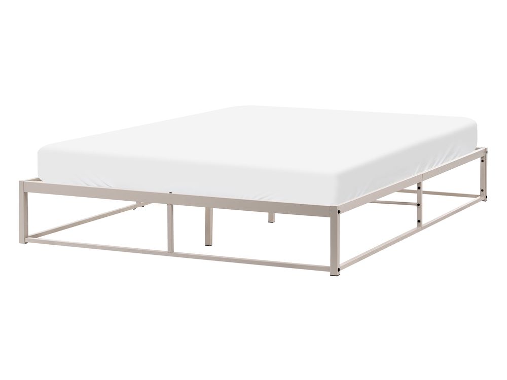 Bed zonder hoofdbord Metaal VIRY 140 x 200 cm Lichtbeige