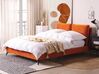 Sametová postel 140 x 200 cm oranžová MELLE_829875