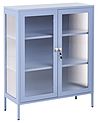 Glass Display Cabinet HARLYN  90 cm Metal Blue