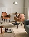 Set of 2 Dining Chairs AMITY Fabric Brown
