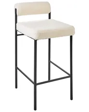 Set di 2 sedie alte AMAYA Bouclé Bianco sporco_928339