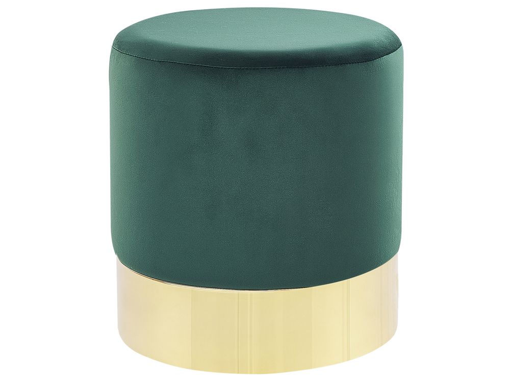 Pouf Contenitore Baroni Home In Velluto Grigio Con Base Dorata - Sgabello, Poggiapiedi E Cassapanca - Foto 4