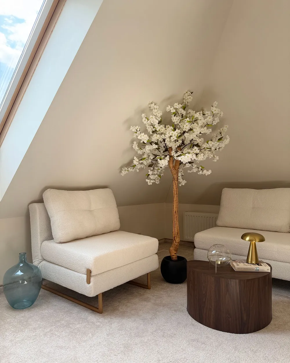 Single Sofa Bed JERSLEV Boucle Off-White_1153945