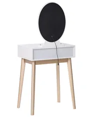 Toeletta con specchio e sgabello ROSEY LED Bianco_1071074
