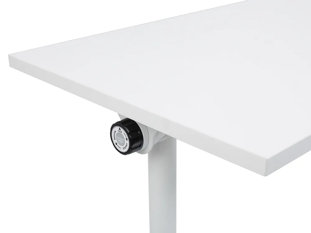 Foldable Office Desk CAVI 160 cm 60 cm with Wheels White_922269