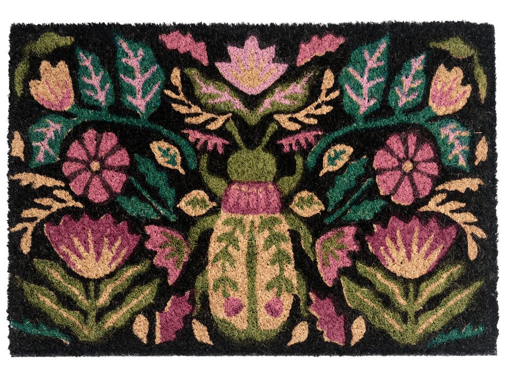 Doormat SELAWIK Multicolour 40 x 60 cm Flower Coir