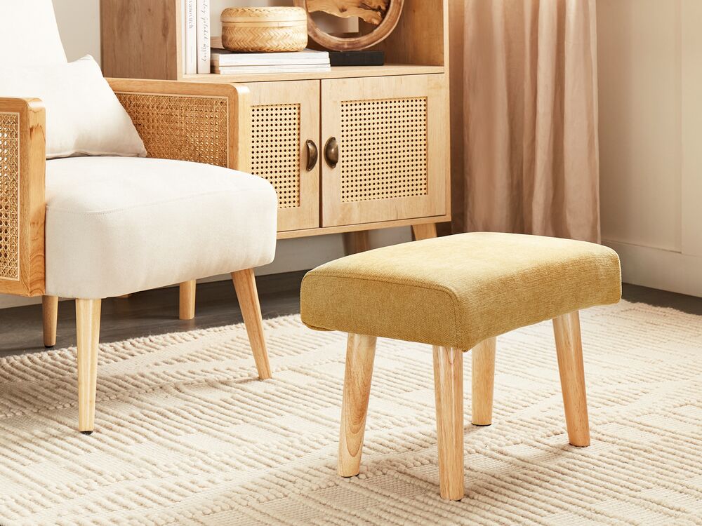 Footstool TAKOMA Fabric Mustard