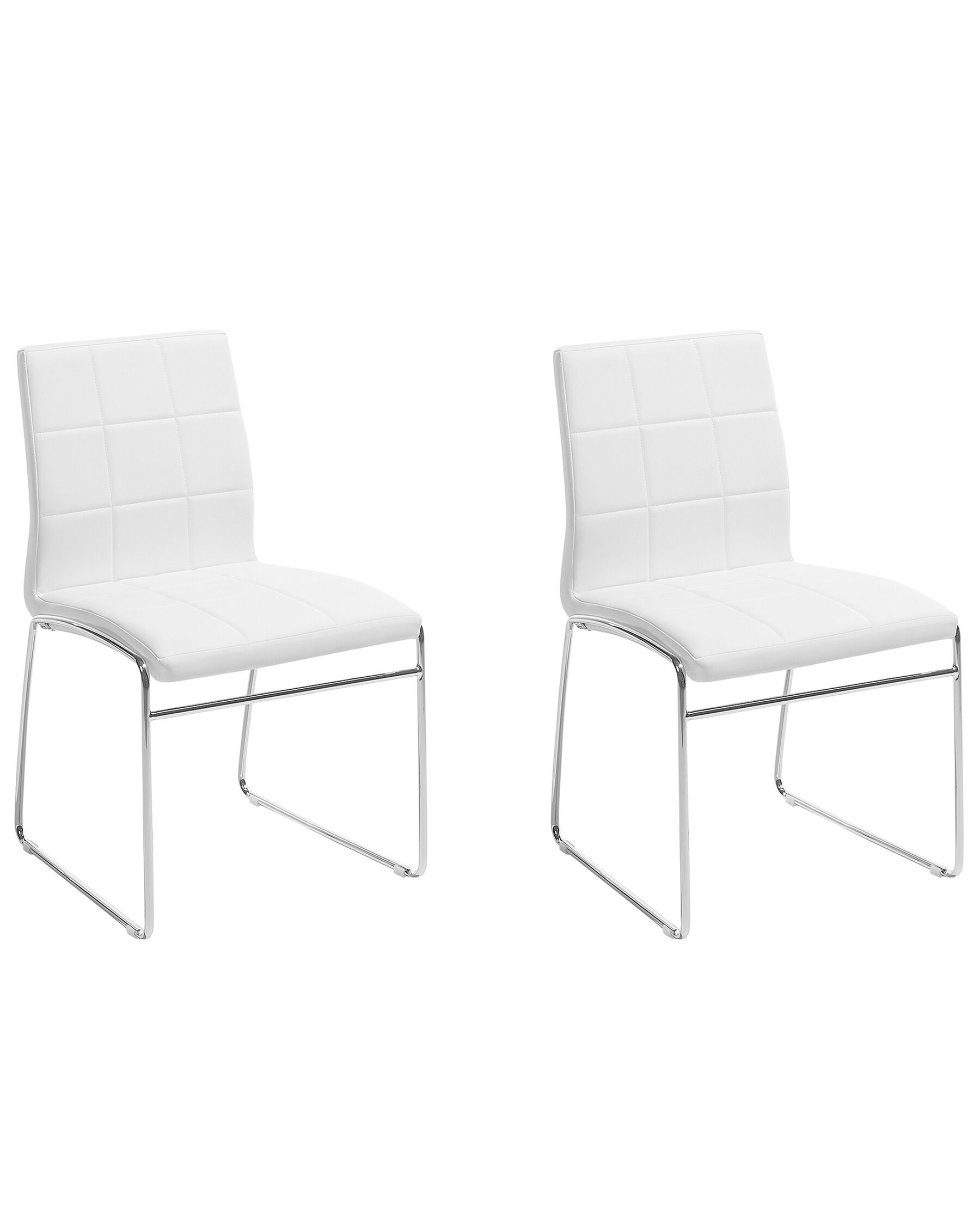 Sada 2 jedálenských stoličiek z umelej kože biela KIRON_682151