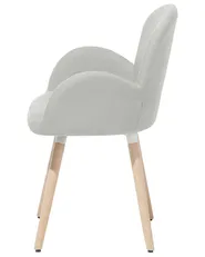 Set of 2 Dining Chairs BROOKVILLE Fabric Light Grey_731283