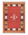 Kelim Teppich Baumwolle mehrfarbig 200 x 300 cm geometrisches Muster Kurzflor PARAKAR_870173
