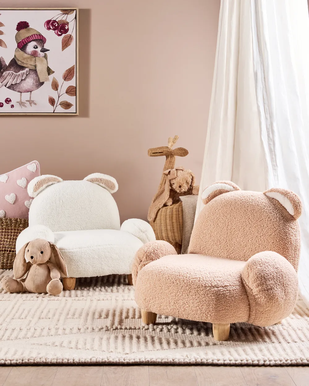 Poltrona per Bambini Coniglio KANNA Bouclé Beige_886859