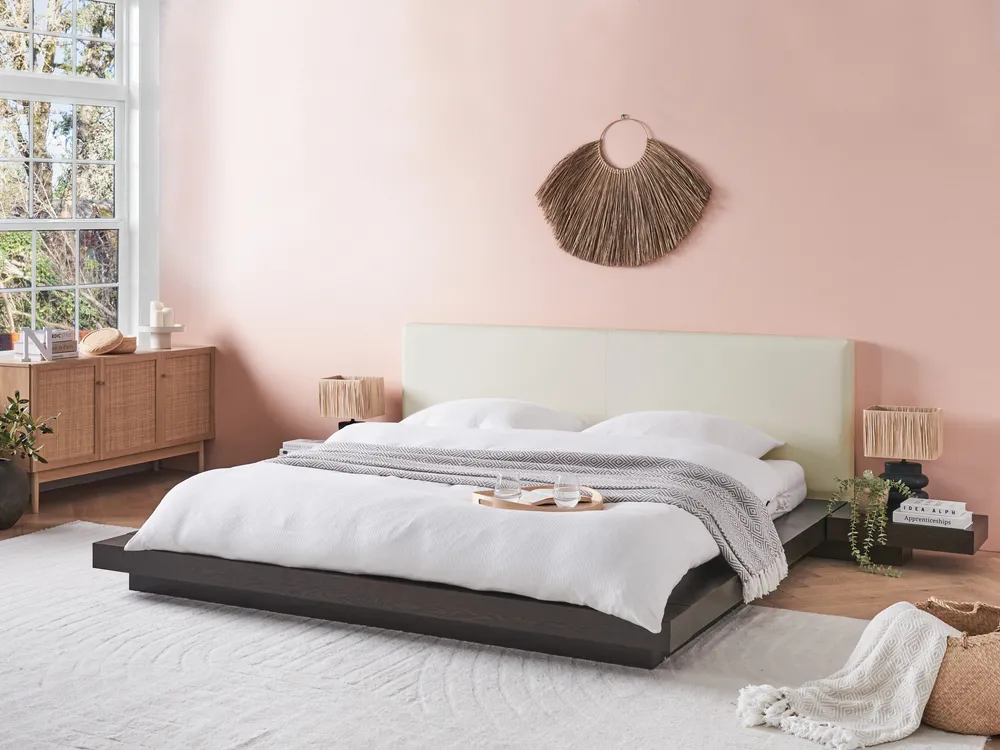 Waterbed Faux Leather ZEN 180 x 200 cm (EU Super King) Dark Ash Wood