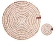 12 Piece Placemats and Coasters Set QUININE Jute Natural_946240
