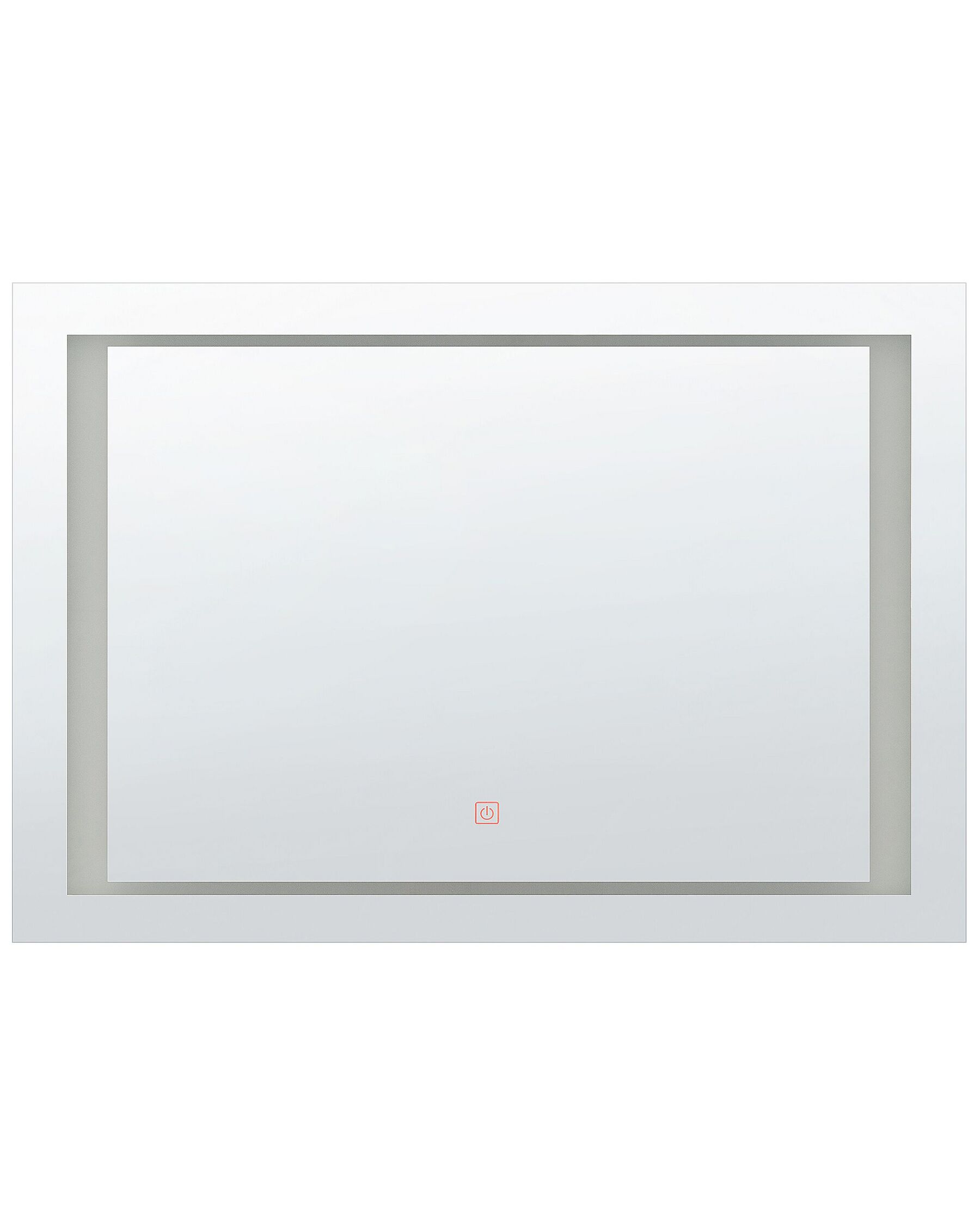 Specchio rettangolare da parete a LED 60 x 80 cm argento EYRE_748413