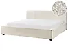 Säng med lamellram Bouclé MIRANDE 180 x 200 cm Off-White