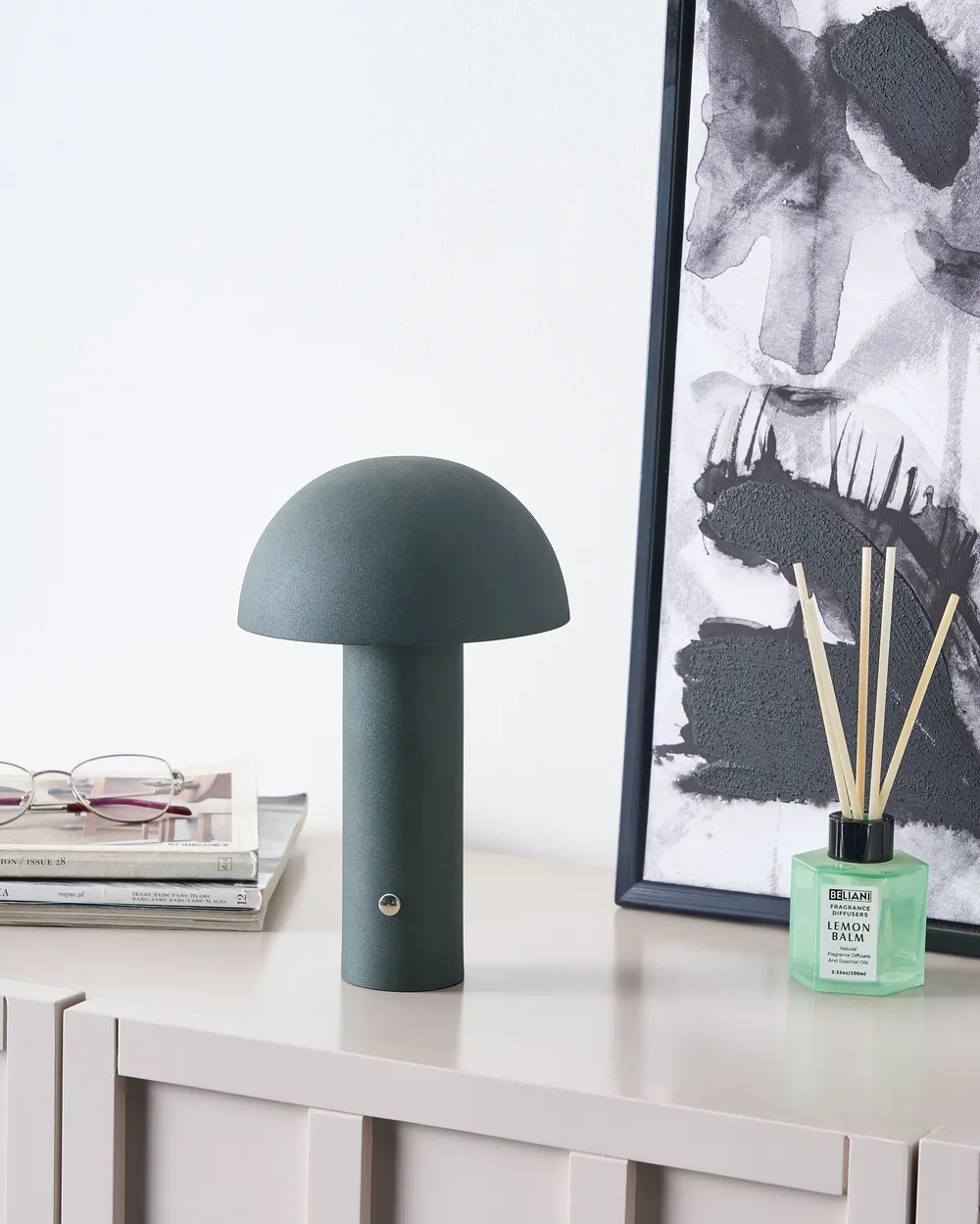 Wireless LED Table Lamp BOJO with Dimmer Metal Dark Green_1033463