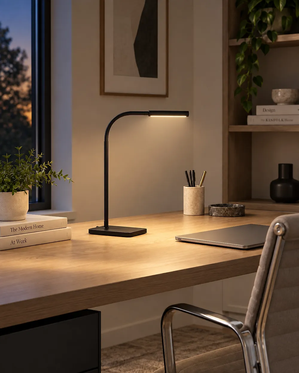 Lampada da scrivania a LED KOURIS con sensore di movimento Metallo Nero_1178717