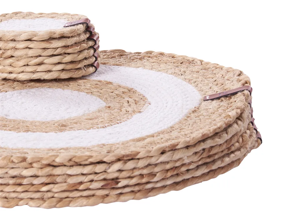 12 Piece Placemats and Coasters Set TUMERIC Jute Natural_946257