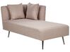 Chaise longue tessuto marrone chiaro sinistra  RIOM_877393