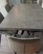 Dining Table BENSON Grey Concrete Effect 160 cm 90 cm_978419