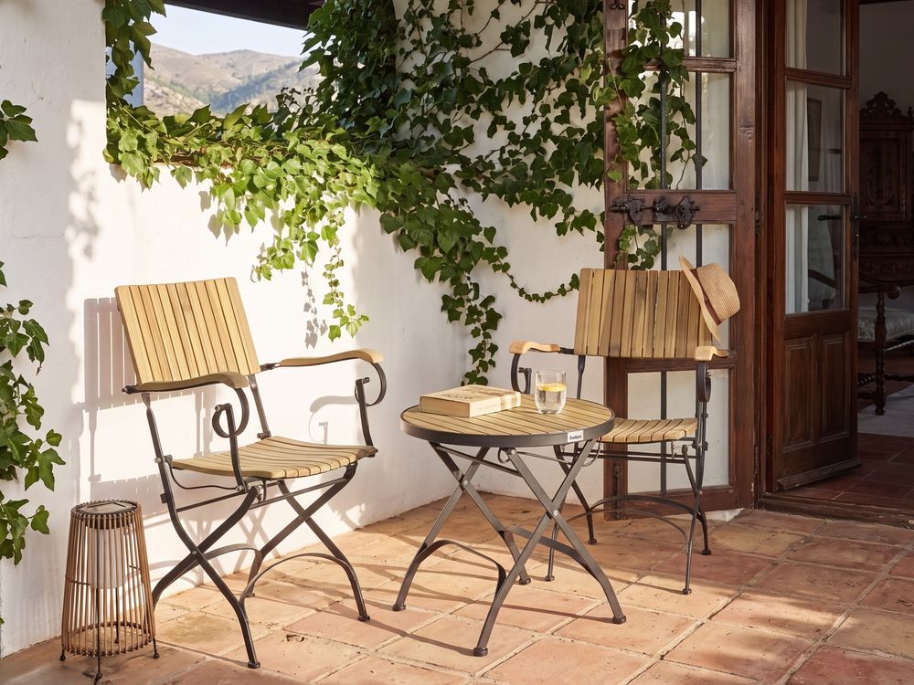 Conjunto de balcón plegable LASCARI Madera de acacia Marrón claro