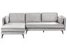 Right Hand Velvet Corner Sofa Light Grey ALTAN_878532