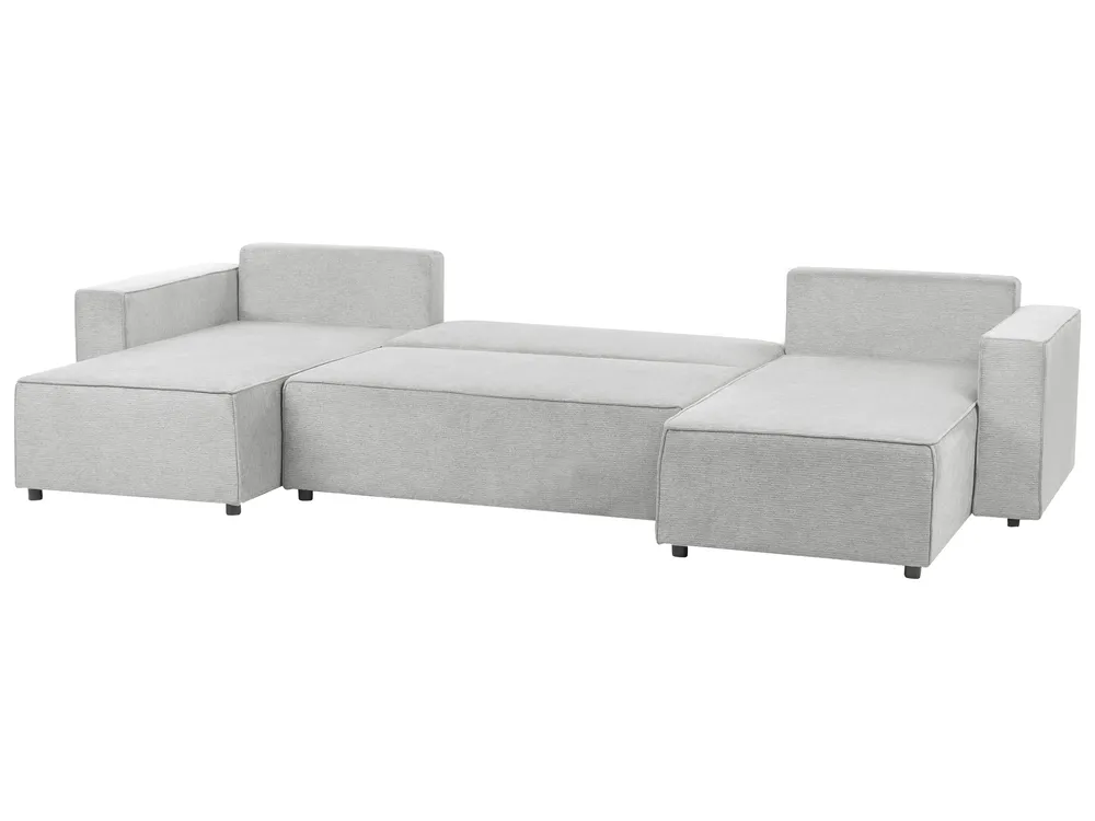 Divano Letto Ad U Con Funzione Sonno – Angolare Con 4 Posti, Portabibite E Scomparti, Rivestimento In Ciniglia E Velluto, Grigio Scuro