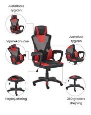 Kontorstol IGNIS Kunstlæder Rød_1074144