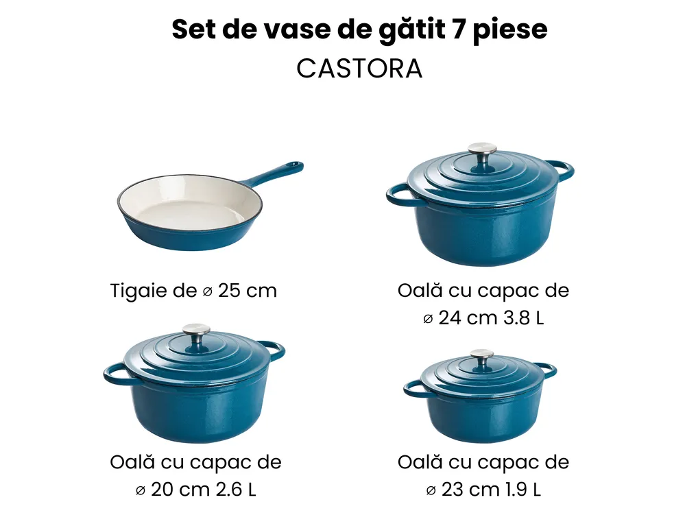 Set oale din fontă 7 piese CASTORA Albastru_1073762