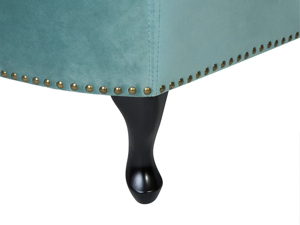 Chaise longue côté gauche en velours vert LUIRO