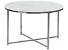 Coffee Table QUINCY Tempered Glass Marble/ Silver