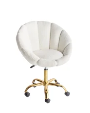 Desk Chair ANNABELLE Boucle White_949934