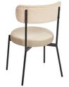 Lot de 2 chaises de salle à manger en tissu bouclé beige clair ALLISON_929048