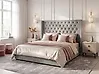 Ottoman Bed LUBBON Velvet Light Grey 180 x 200 cm (EU Super King)