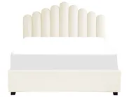 Bett mit Stauraum VINCENNES Samtstoff Cremeweiß 160 x 200 cm_837369