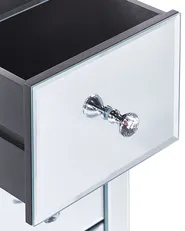 Comodino 3 cassetto LORRIS Vetro Argento specchiato_809247