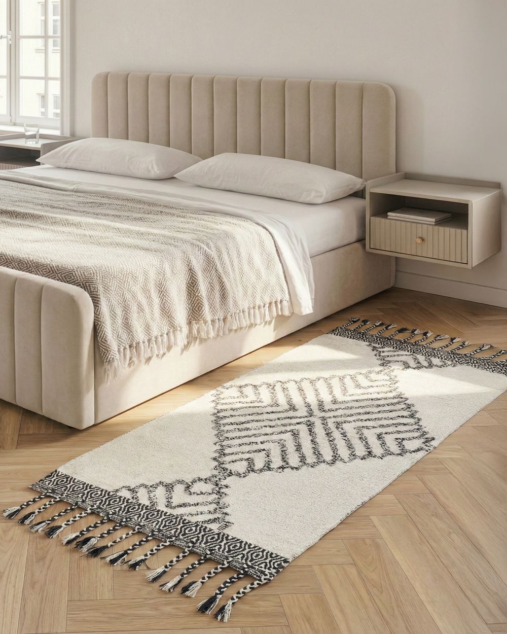 Tapis ERAY Beige clair 80 x 150 cm Coton