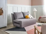 Sofa Bed 2 Seater ROROS Faux Linen Dark Grey_1038930