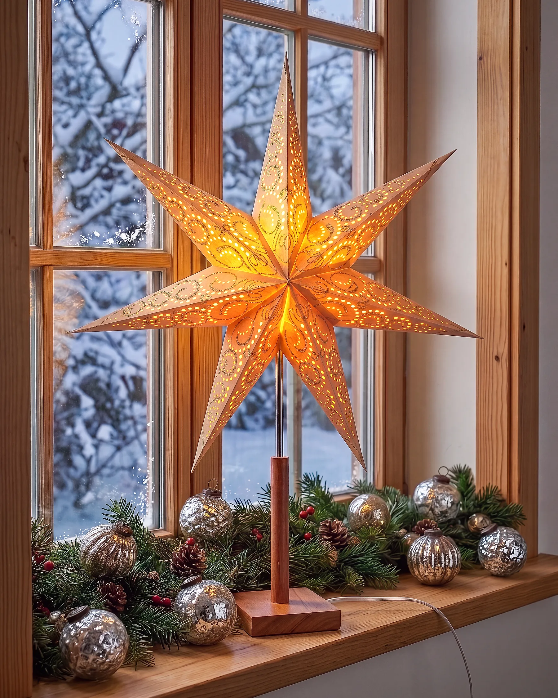 Star Lantern MANA 70 cm Beige_1186062