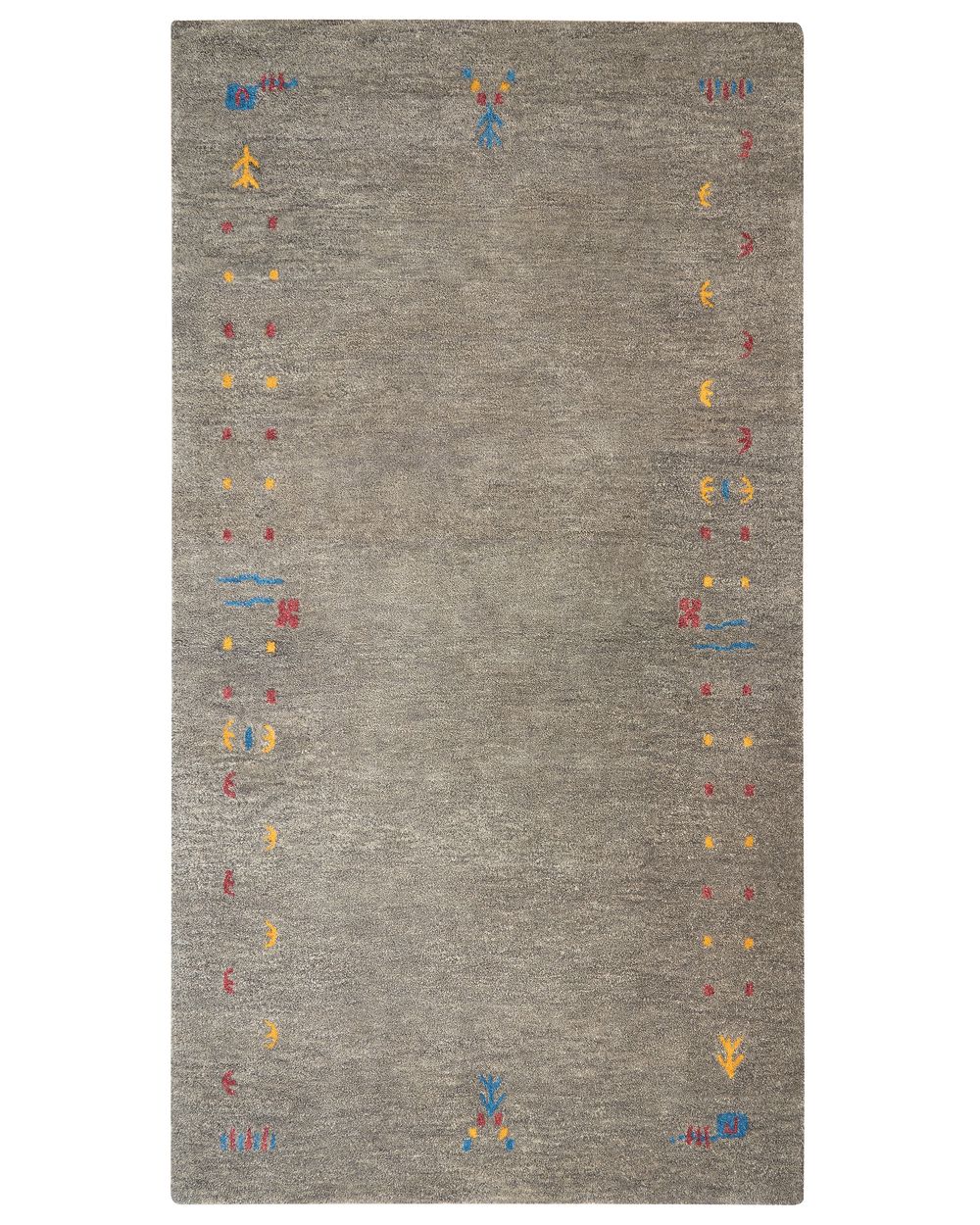 Gulvtæppe SEYMEN Grå 80 x 150 cm Gabbeh Uld