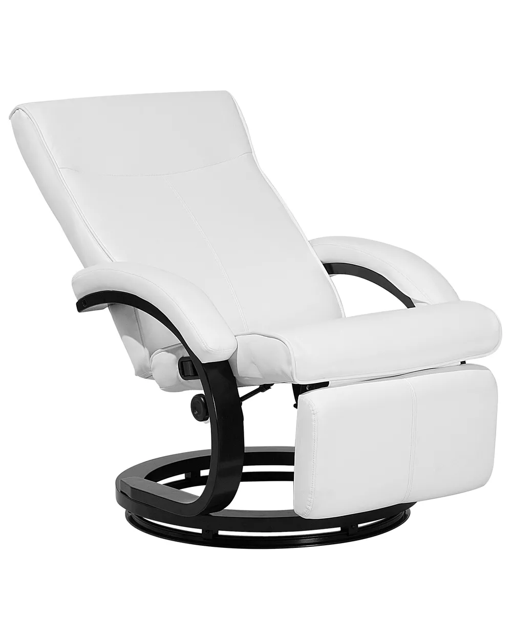 Recliner Chair MIGHT with Footrest Faux Leather White_1071311