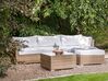 Left Hand 4 Seater PE Rattan Garden Modular Corner Sofa Set Natural SANO II_931946