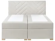 Boxspringbett mit Stauraum ESQUIRE Stoff Cremeweiß 160 x 200 cm_1016115